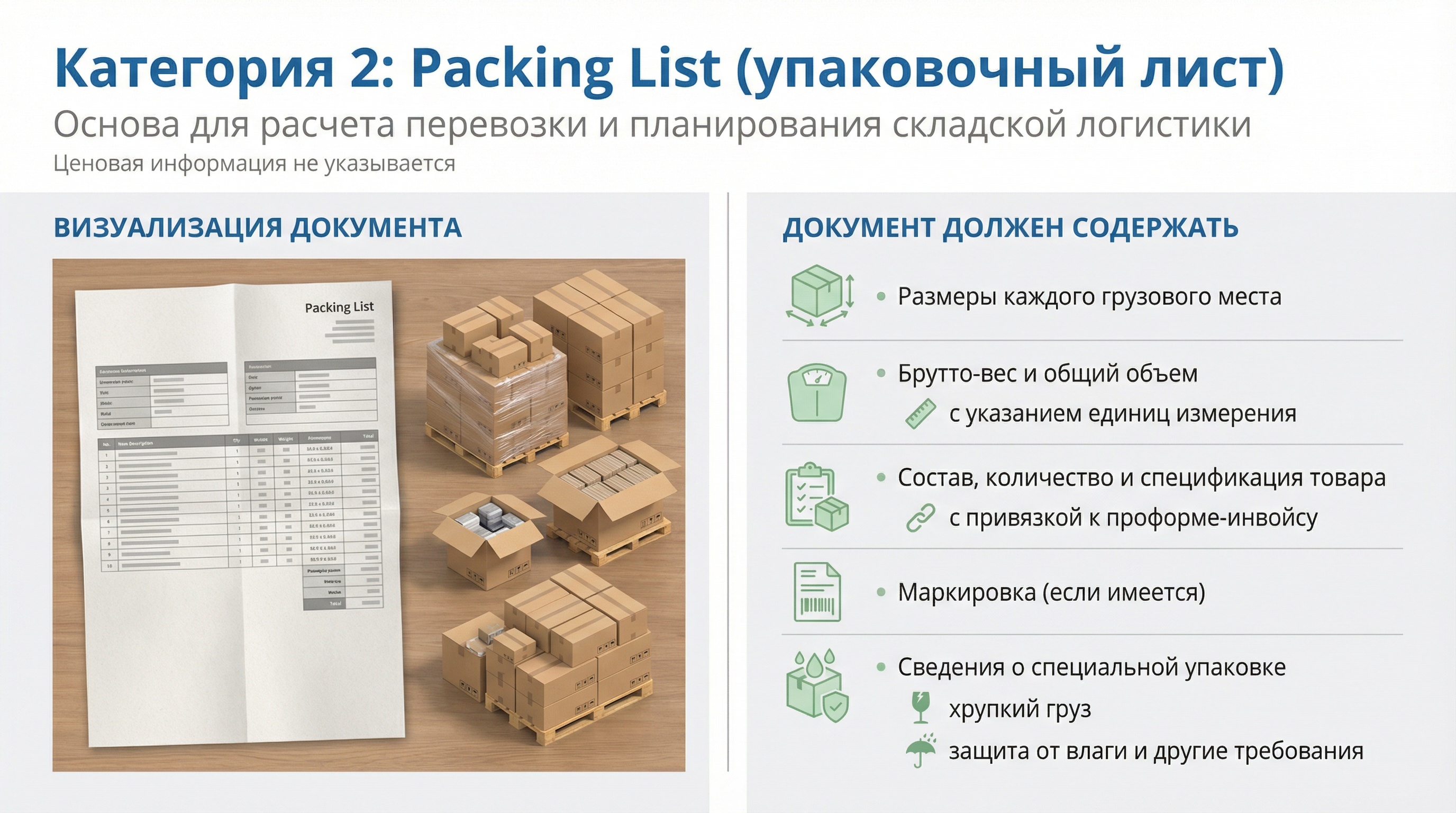 Packing List (упаковочный лист