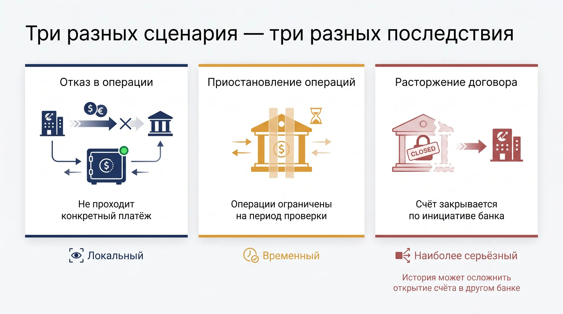 Три сценария блокировки 