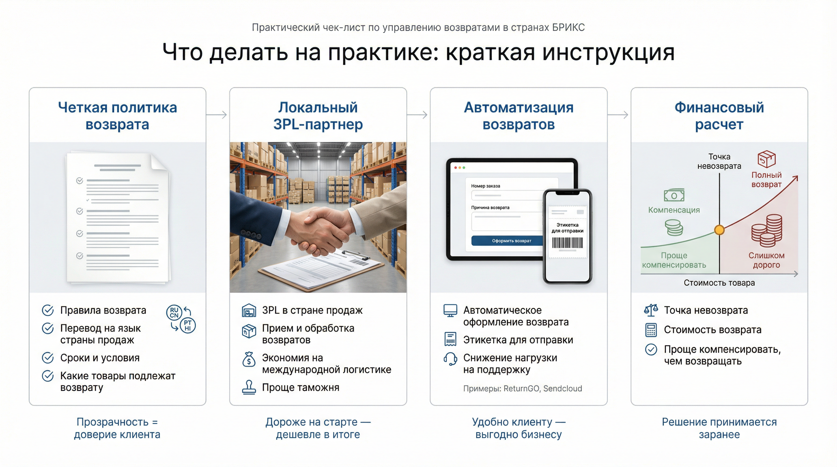 Чек-лист по управлению возвратами в странах БРИКС